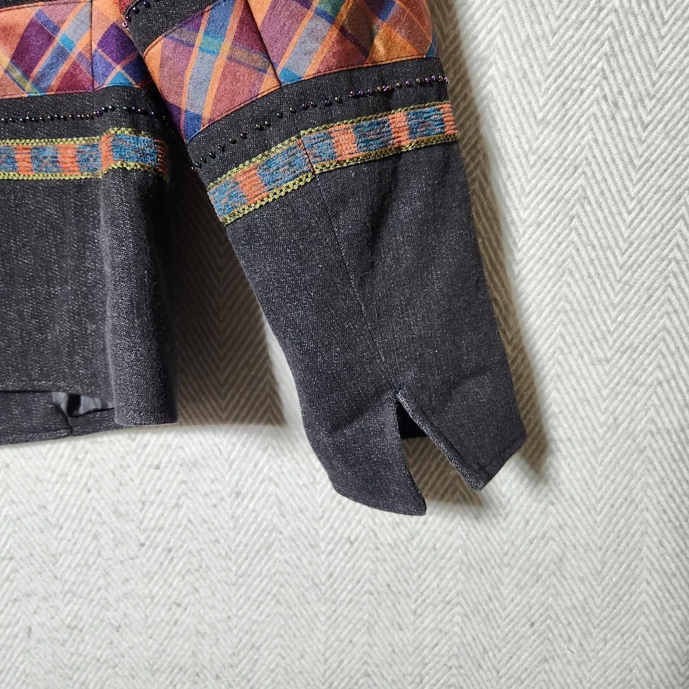 Coldwater Creek Womens P4 Colorful Patterned Beaded Sequin Jacket Blazer - Picture 9 of 12